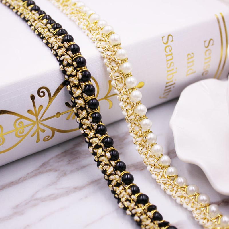 Beaded Trim Fringe - 10yards DIY accessories Pearl lace Ribbon