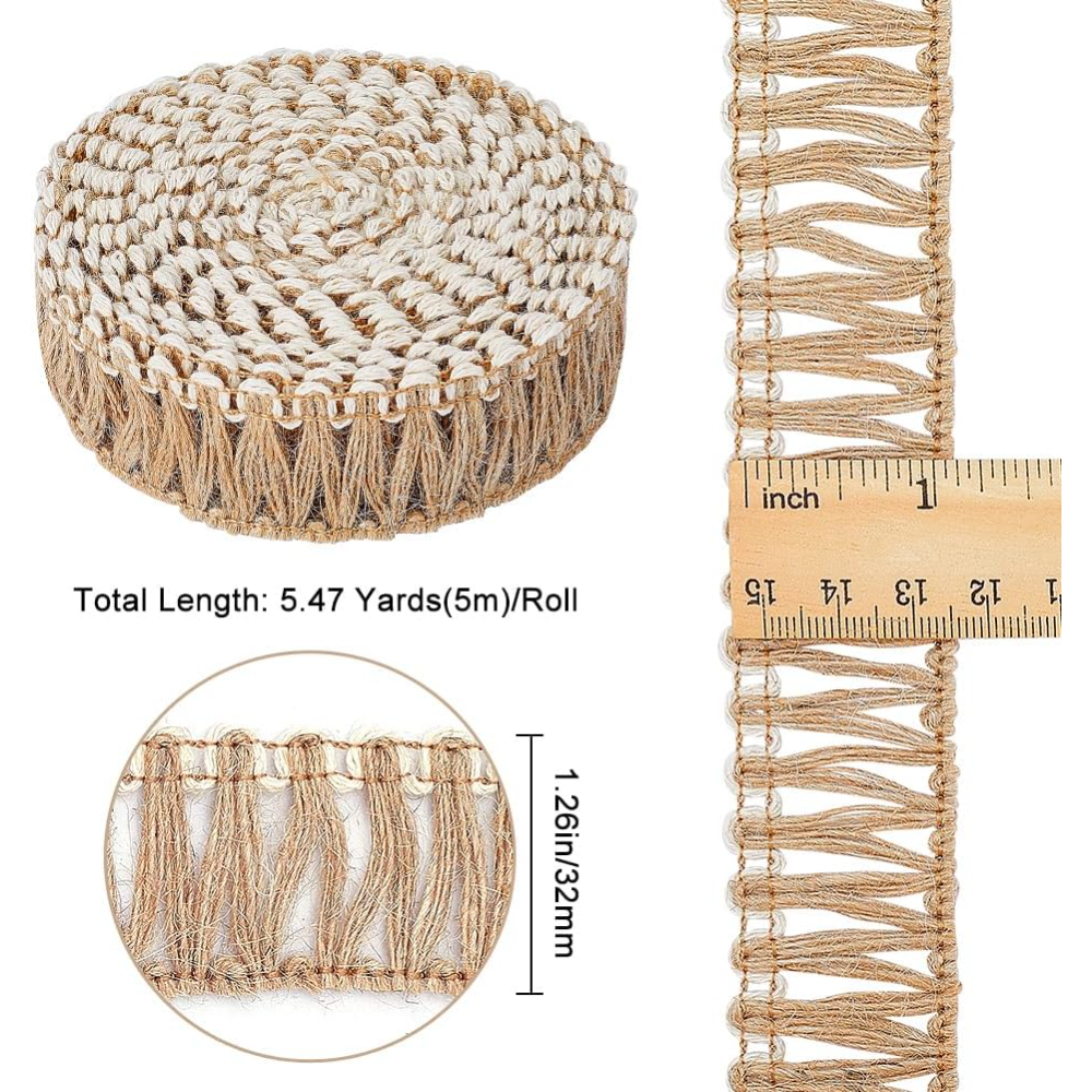 5 Meters Burlap Fringe Tassel  - Lace Ribbon Trim incelemesi ve fiyatı