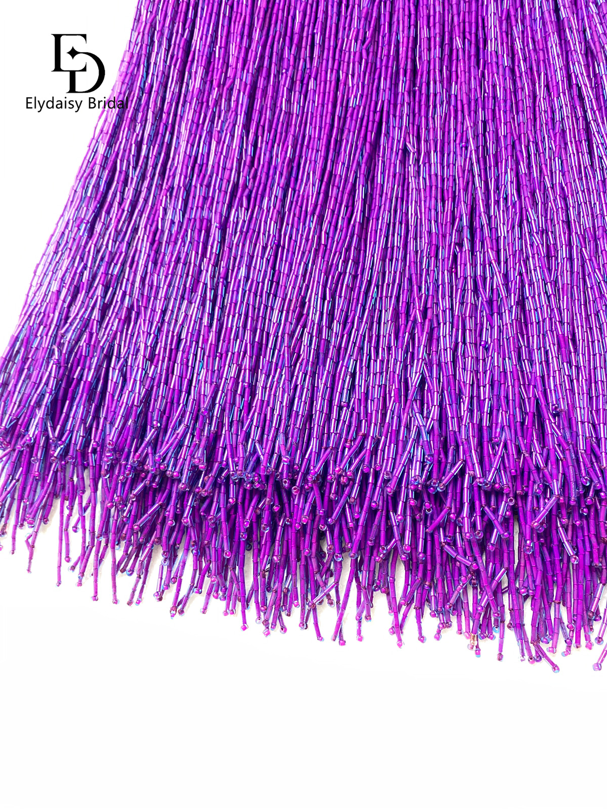30CM Long Purple Green Black B - Beaded Trim Fringe incelemesi ve fiyatı
