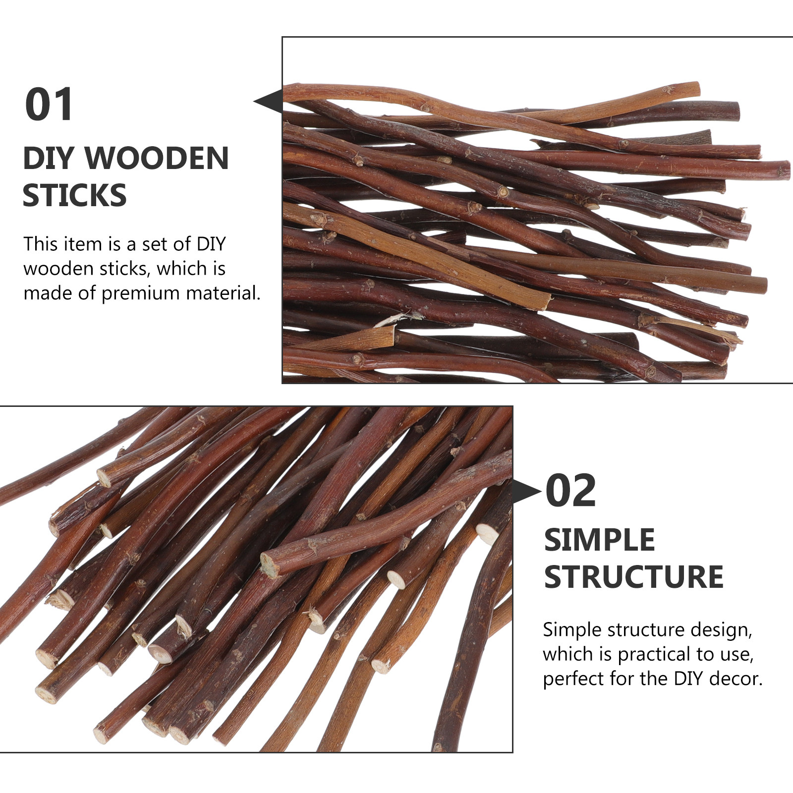 40Pcs DIY Wooden Sticks Natura - Craft Embellishments incelemesi ve fiyatı