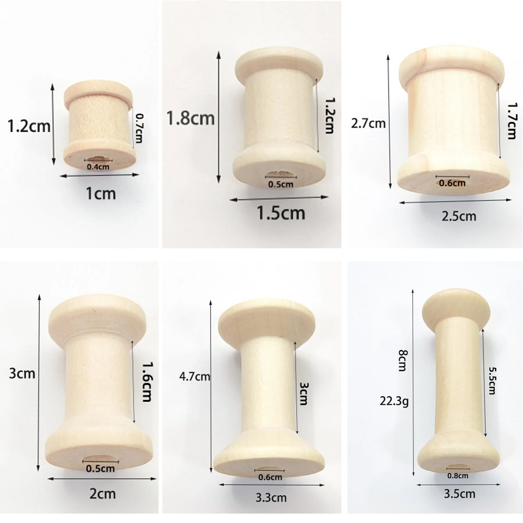 10/5Pcs Mini Wooden Bobbins Em - Organza Ribbon Spool incelemesi ve fiyatı