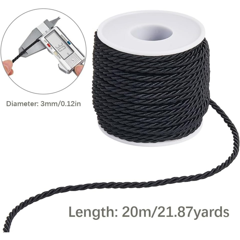 22 Yards 3mm Twisted Cord Deco - Cord Trim Twisted incelemesi ve fiyatı