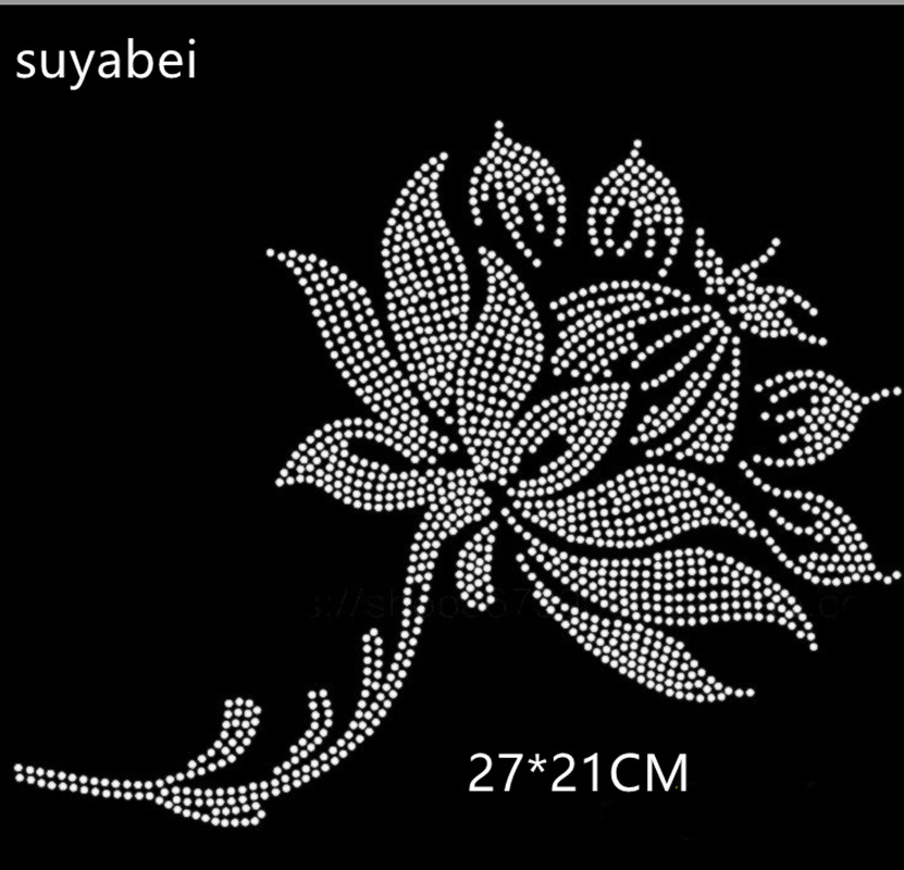 2pc/lot Lotus Rhinestone Iron  - Hotfix Rhinestone Sheet incelemesi ve fiyatı