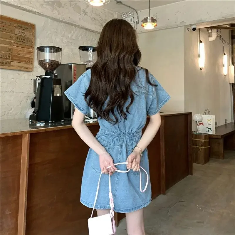 New Sweet Women Denim Short Dr - Embellish Knit incelemesi ve fiyatı