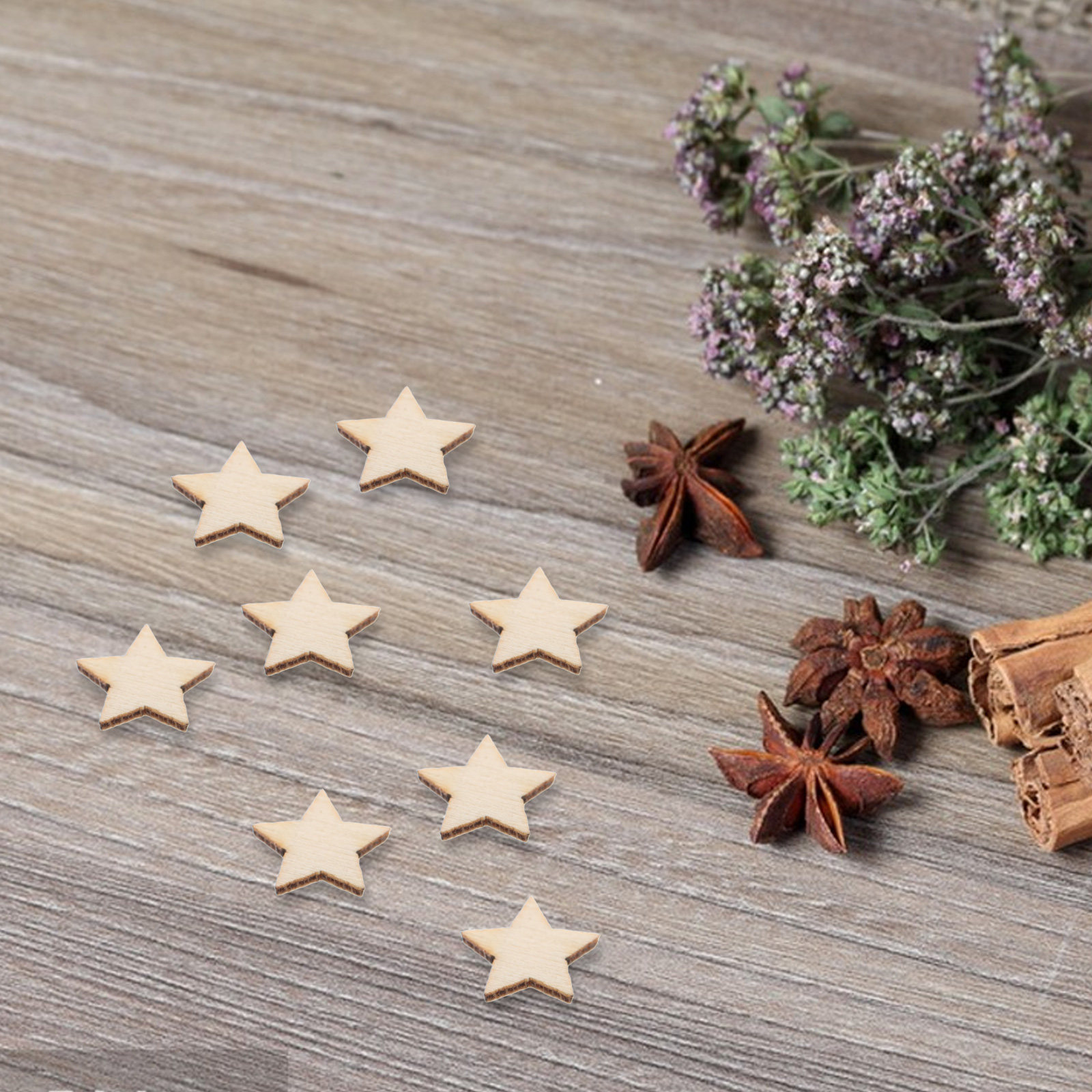 50Pcs Mini Wooden Star Cutouts - Christmas Craft Embellishment incelemesi ve fiyatı