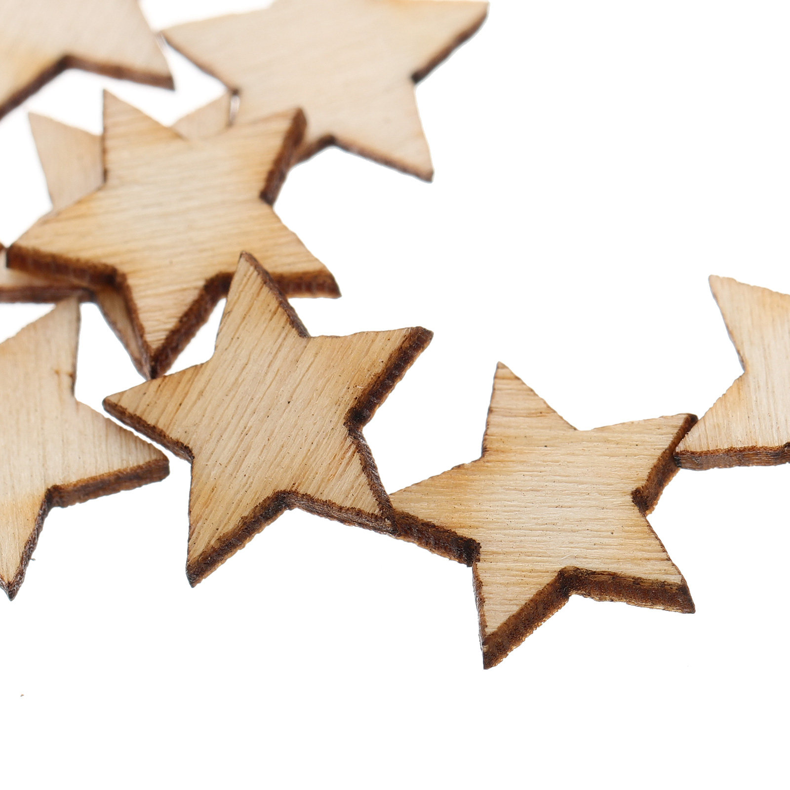 50Pcs Mini Wooden Star Cutouts - Christmas Craft Embellishment incelemesi ve fiyatı