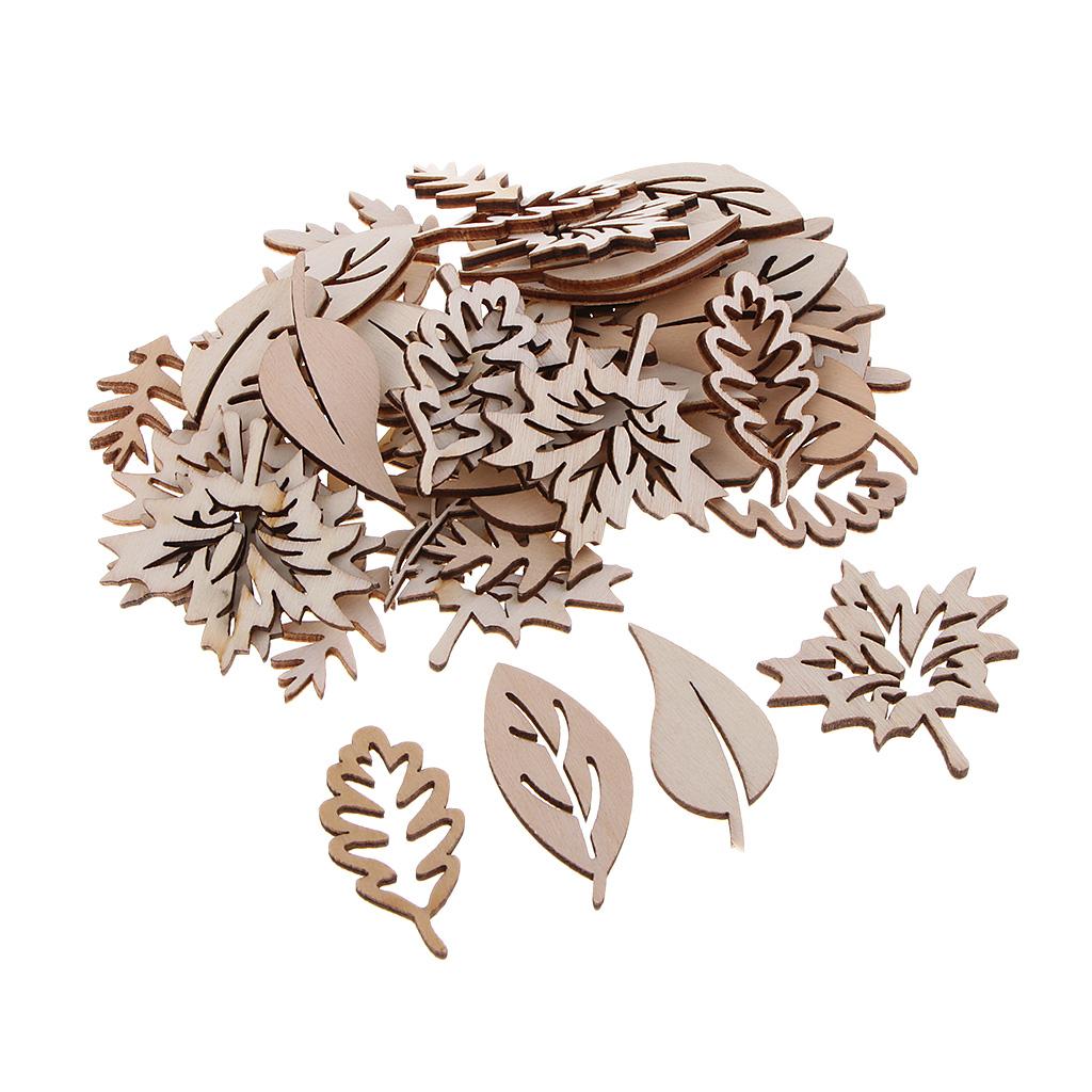 50 Pieces Wooden Leaves Embell - Christmas Craft Embellishment incelemesi ve fiyatı