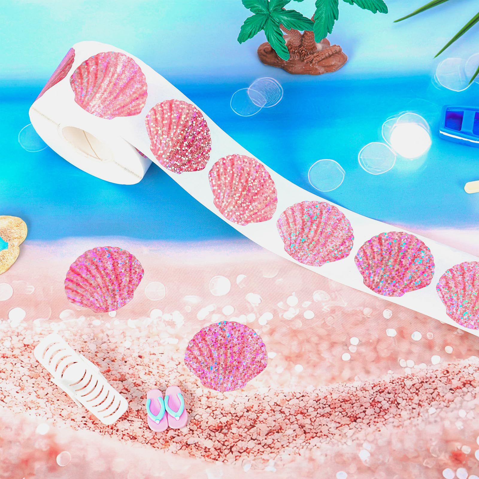 500 Pcs Summer Seashell Sticke - Glitter Vinyl Roll incelemesi ve fiyatı
