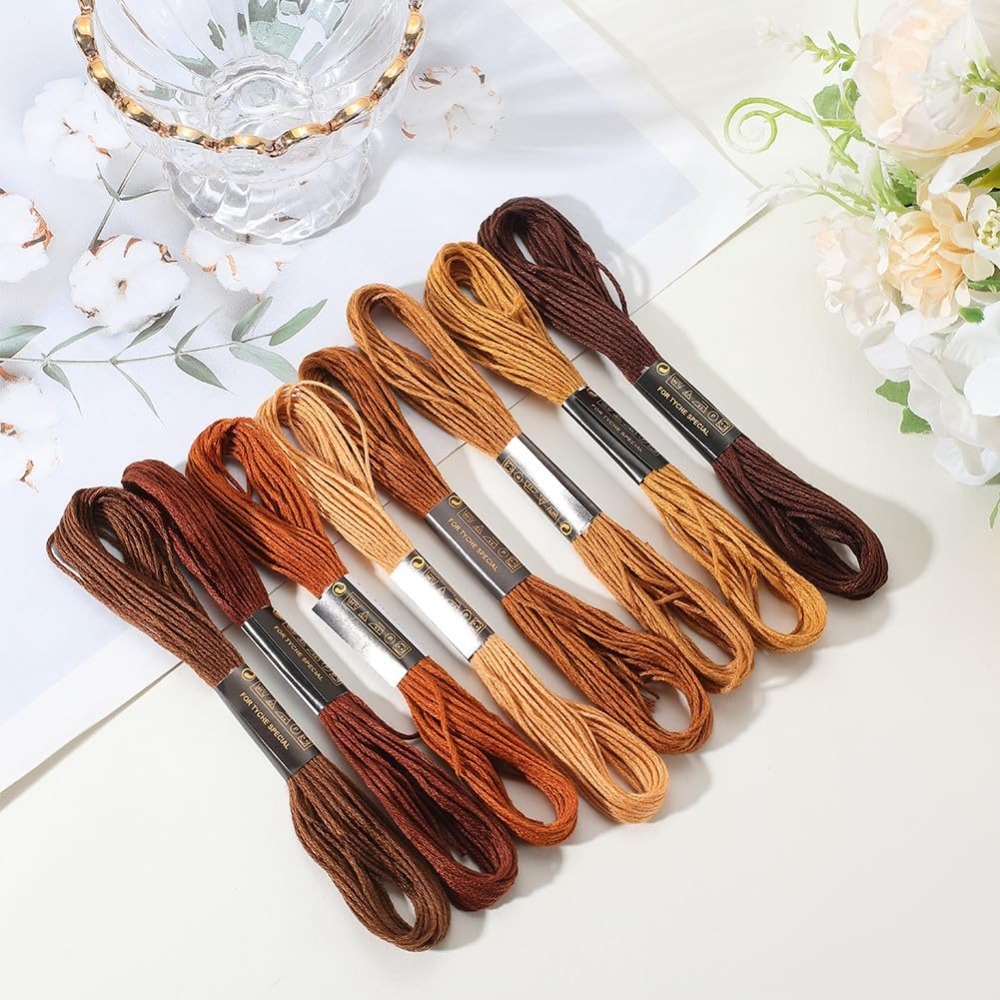 8 Skeins 6 Strands Brown Embro - Embroidery Embellishments incelemesi ve fiyatı