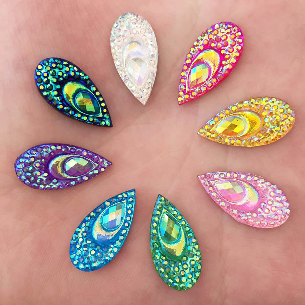 40PCS Resin 10*20mm Teardrop P - Embellishment Glue Craft incelemesi ve fiyatı