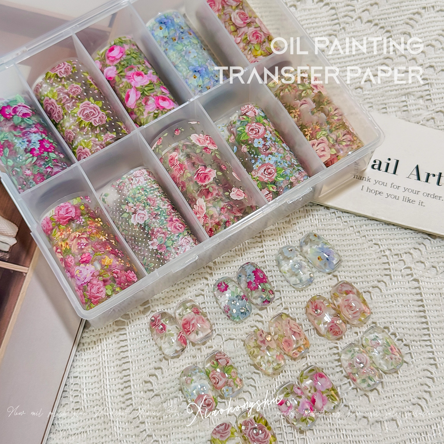 10 Rolls Rose Flower Nail Foil - Glitter Vinyl Roll incelemesi ve fiyatı