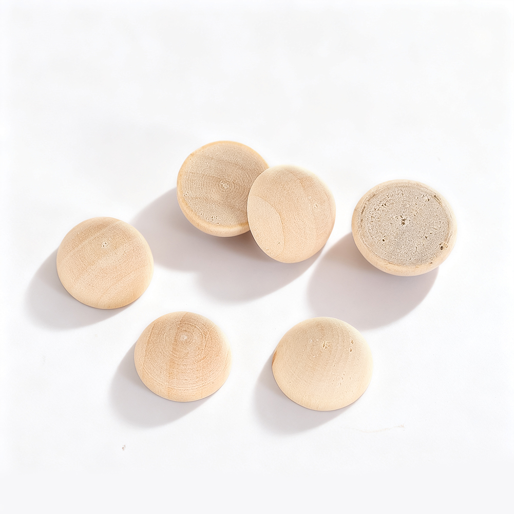 D2 50Pcs 15mm Half Wood Balls  - Craft Embellishments incelemesi ve fiyatı
