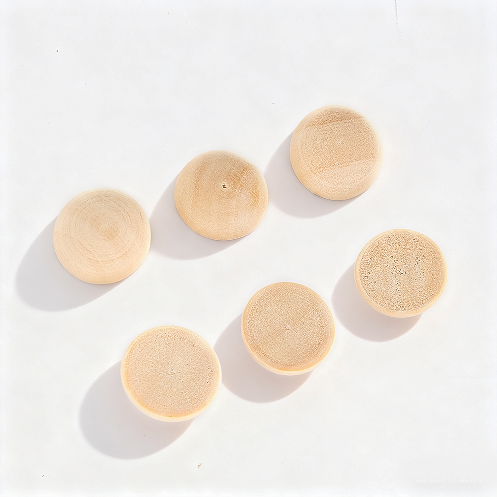 D2 50Pcs 15mm Half Wood Balls  - Craft Embellishments incelemesi ve fiyatı