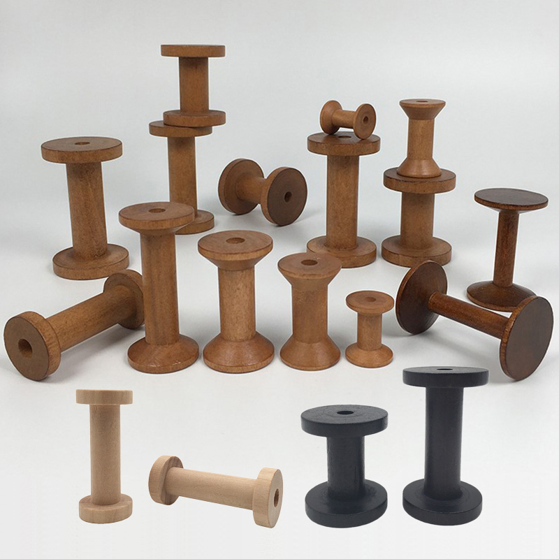 10Pcs/Set Vintage Natural Wood - Organza Ribbon Spool incelemesi ve fiyatı
