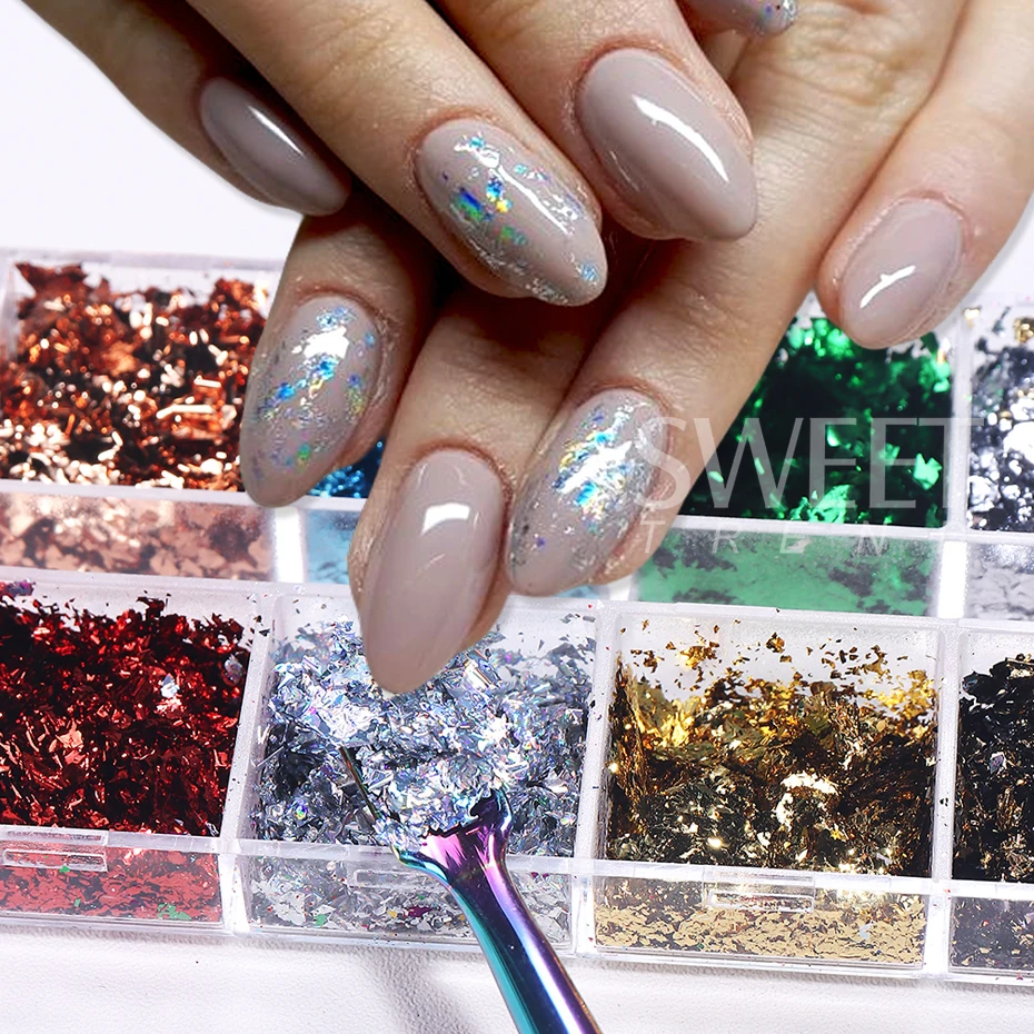 12 Grids Golden Foils Nails Gl - Glitter Vinyl Roll incelemesi ve fiyatı