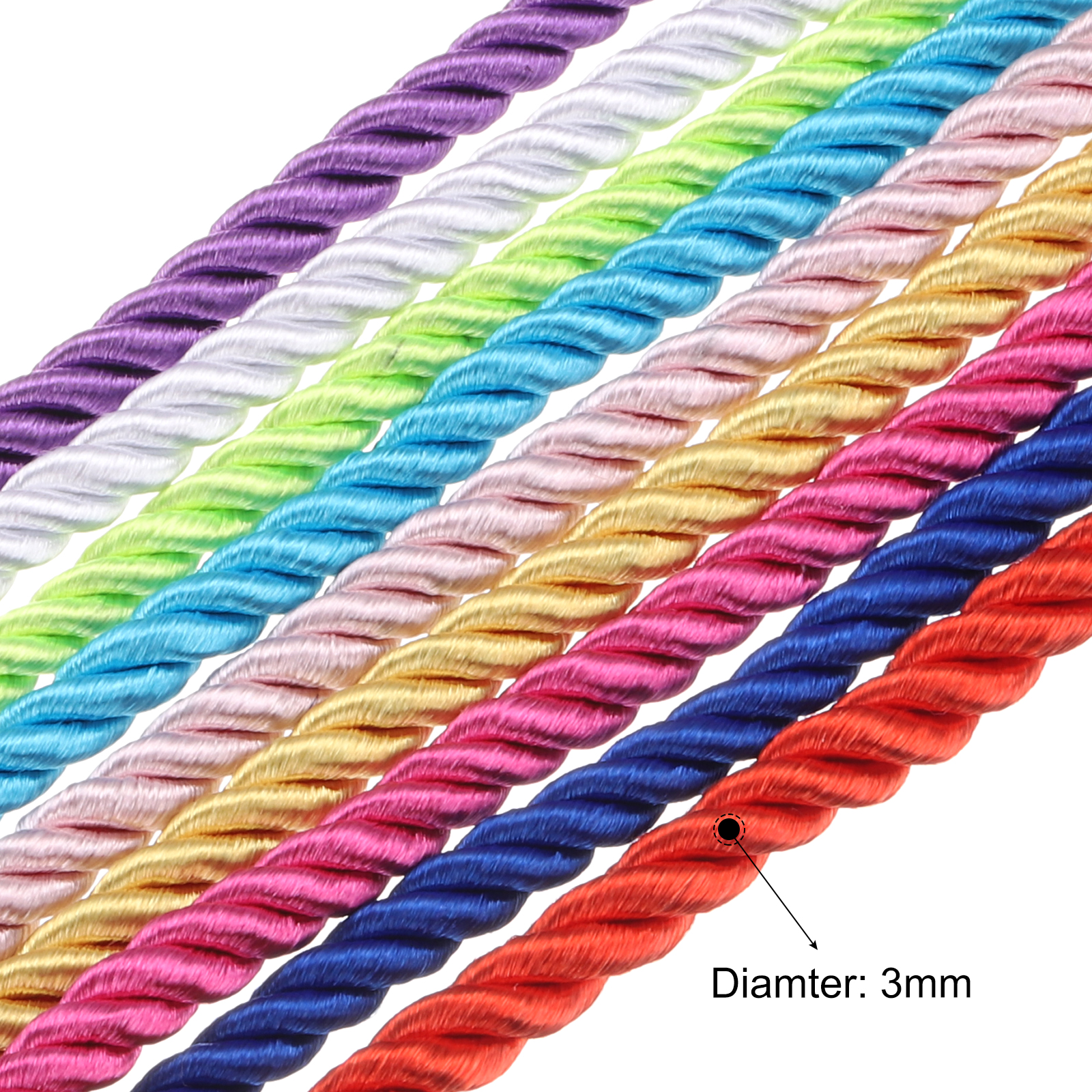 Uxcell 5 Yard 3mm Twisted Cord - Cord Trim Twisted incelemesi ve fiyatı