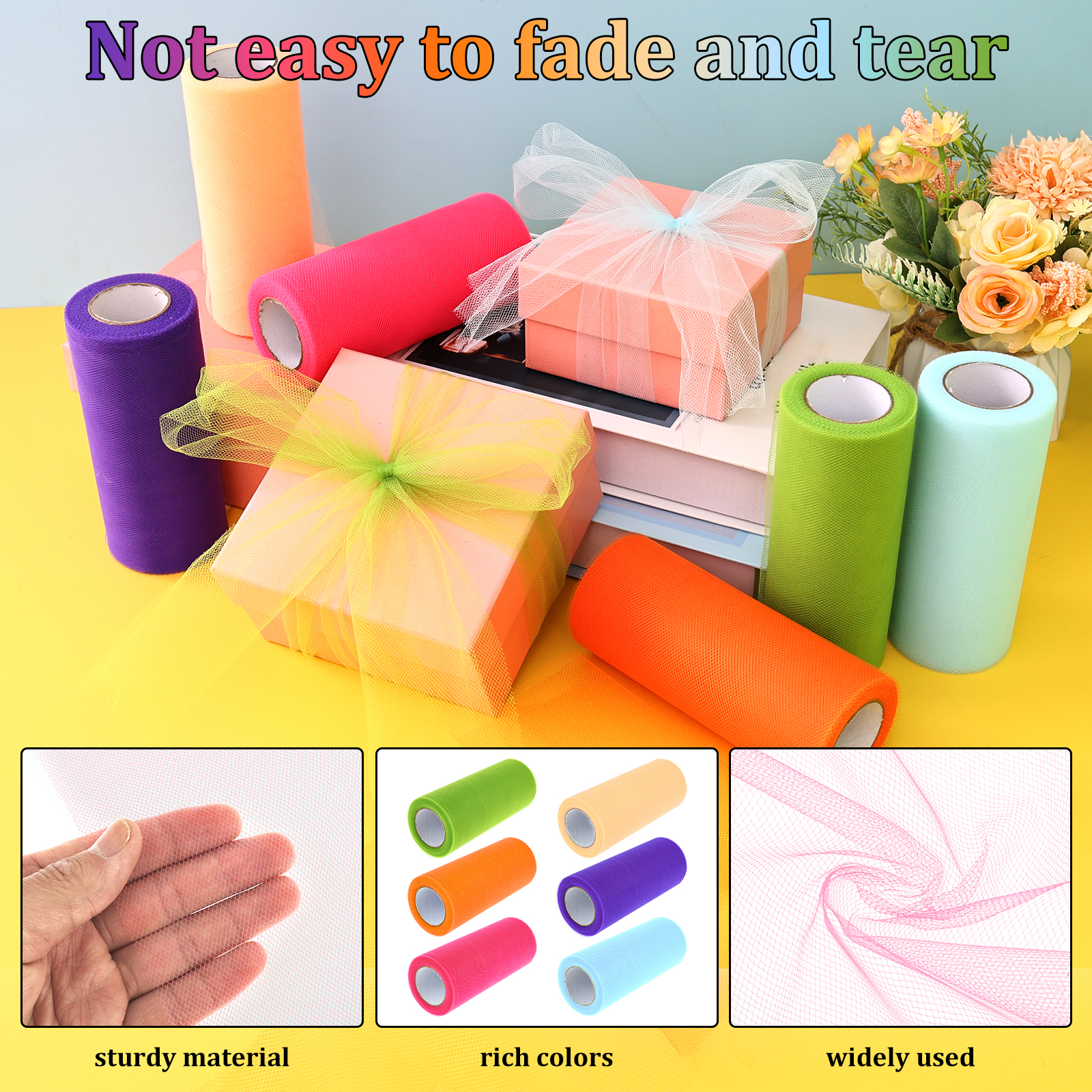 6 Colours Organza Tulle Fabric - Organza Ribbon Spool incelemesi ve fiyatı