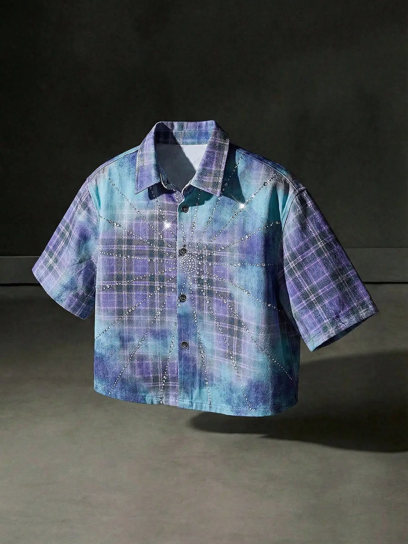 Mens Plaid Denim Shirt With Rh - Embellish Knit incelemesi ve fiyatı