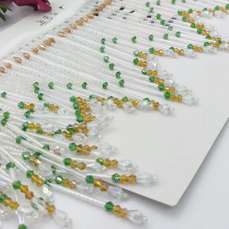 Glass Tube Fringe Tassel 16cm  - Beaded Trim Fringe incelemesi ve fiyatı