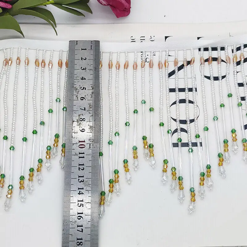 Glass Tube Fringe Tassel 16cm  - Beaded Trim Fringe incelemesi ve fiyatı