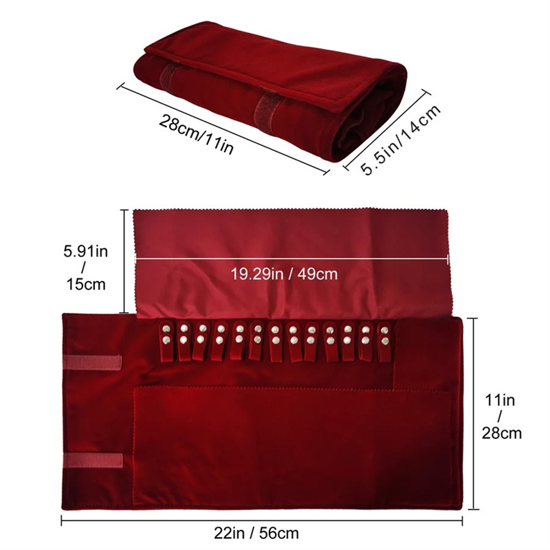 Burgundy Velvet Jewelry Roll-U - Velvet Ribbon Roll incelemesi ve fiyatı