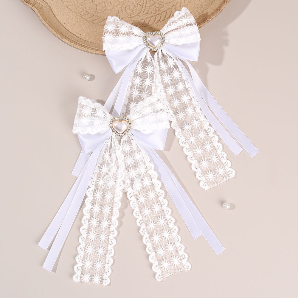 2Pcs Flower Lace Bow Hair Clip - Lace Ribbon Trim incelemesi ve fiyatı
