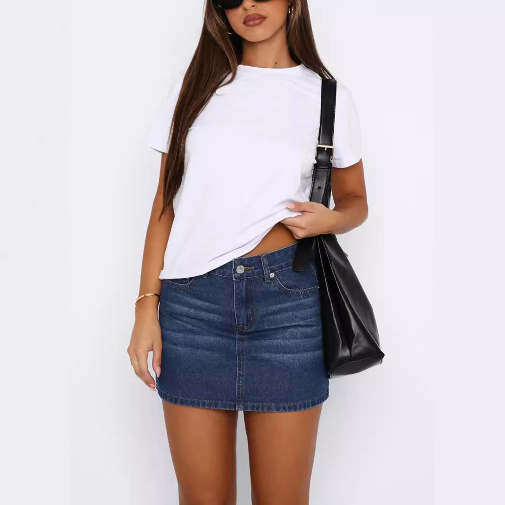 Womens Denim Short Skirts Jean - Embellish Knit incelemesi ve fiyatı