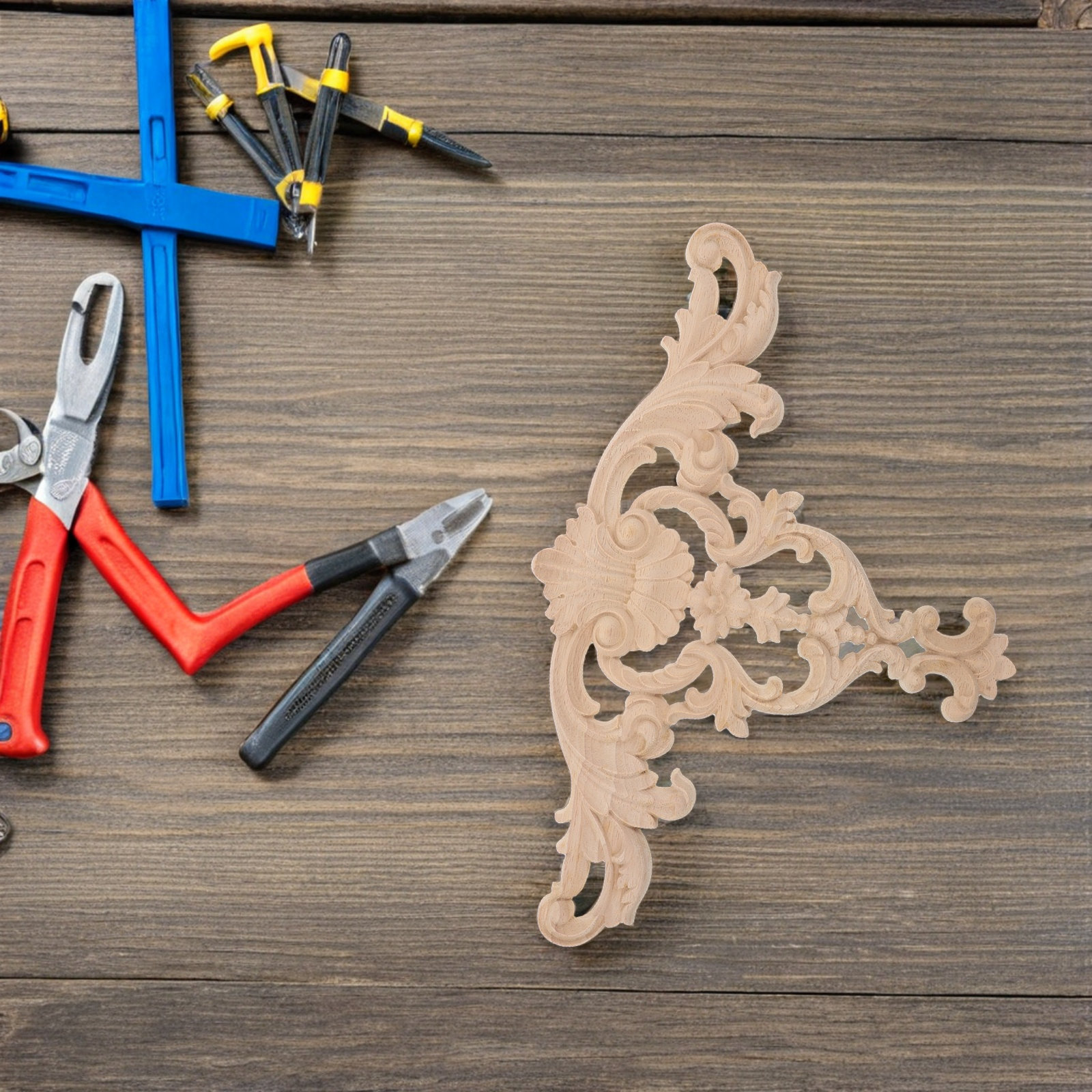 Wood Carved Appliques for Furn - Craft Embellishments incelemesi ve fiyatı