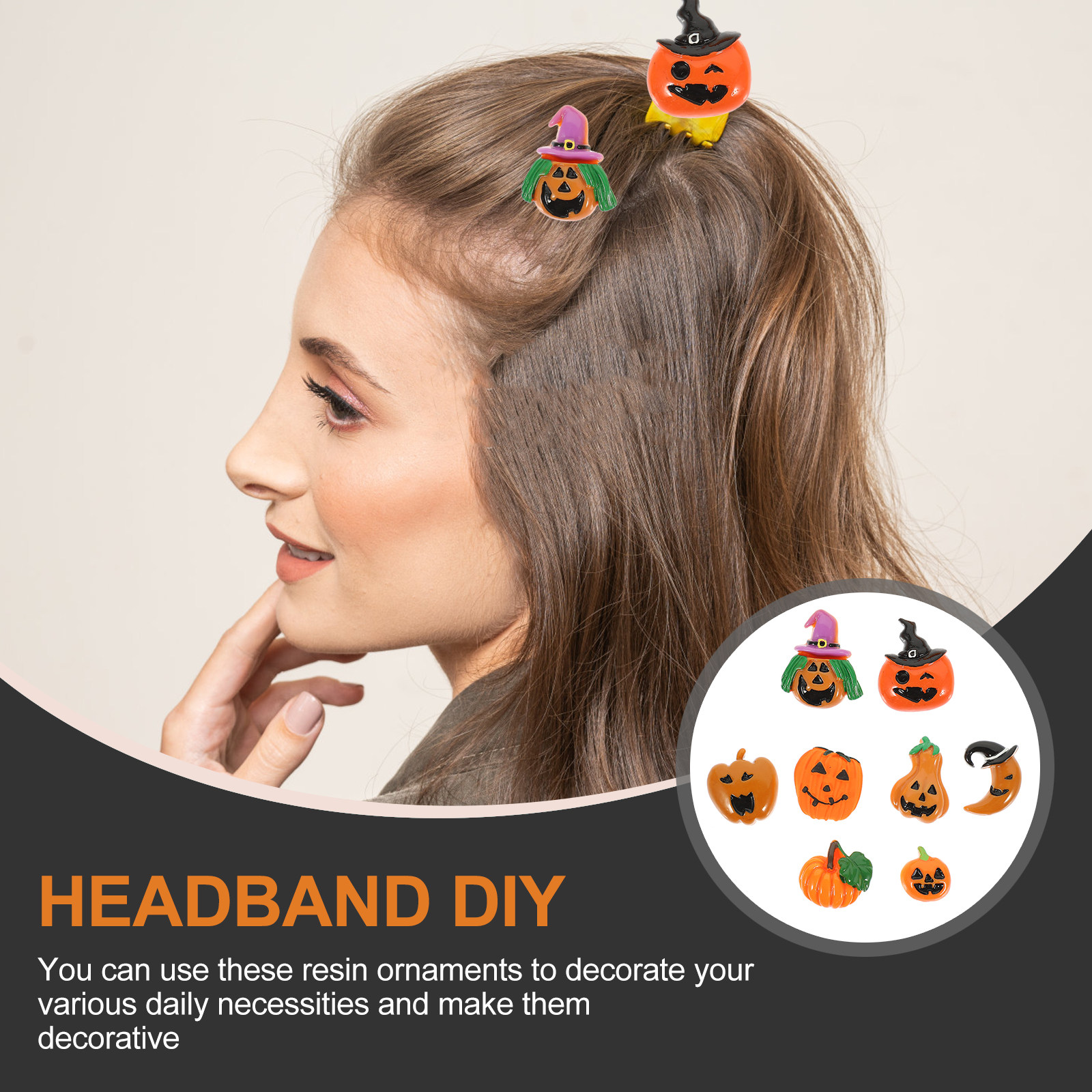 24Pcs Resin Halloween Pumpkin  - Craft Embellishments incelemesi ve fiyatı