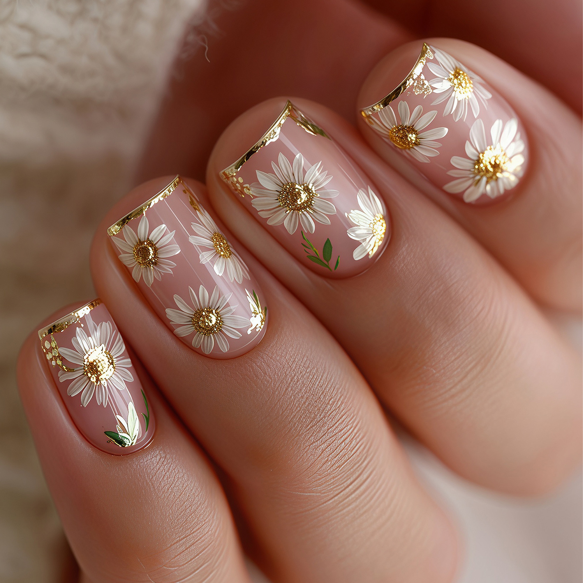 Short Square fake nails golden - Embroidery Embellishments incelemesi ve fiyatı