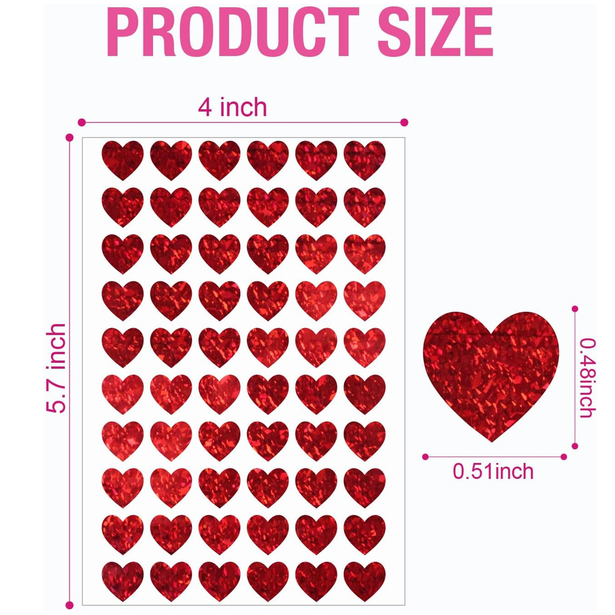 600 Pcs Red Heart Stickers, Sm - Glitter Vinyl Roll incelemesi ve fiyatı