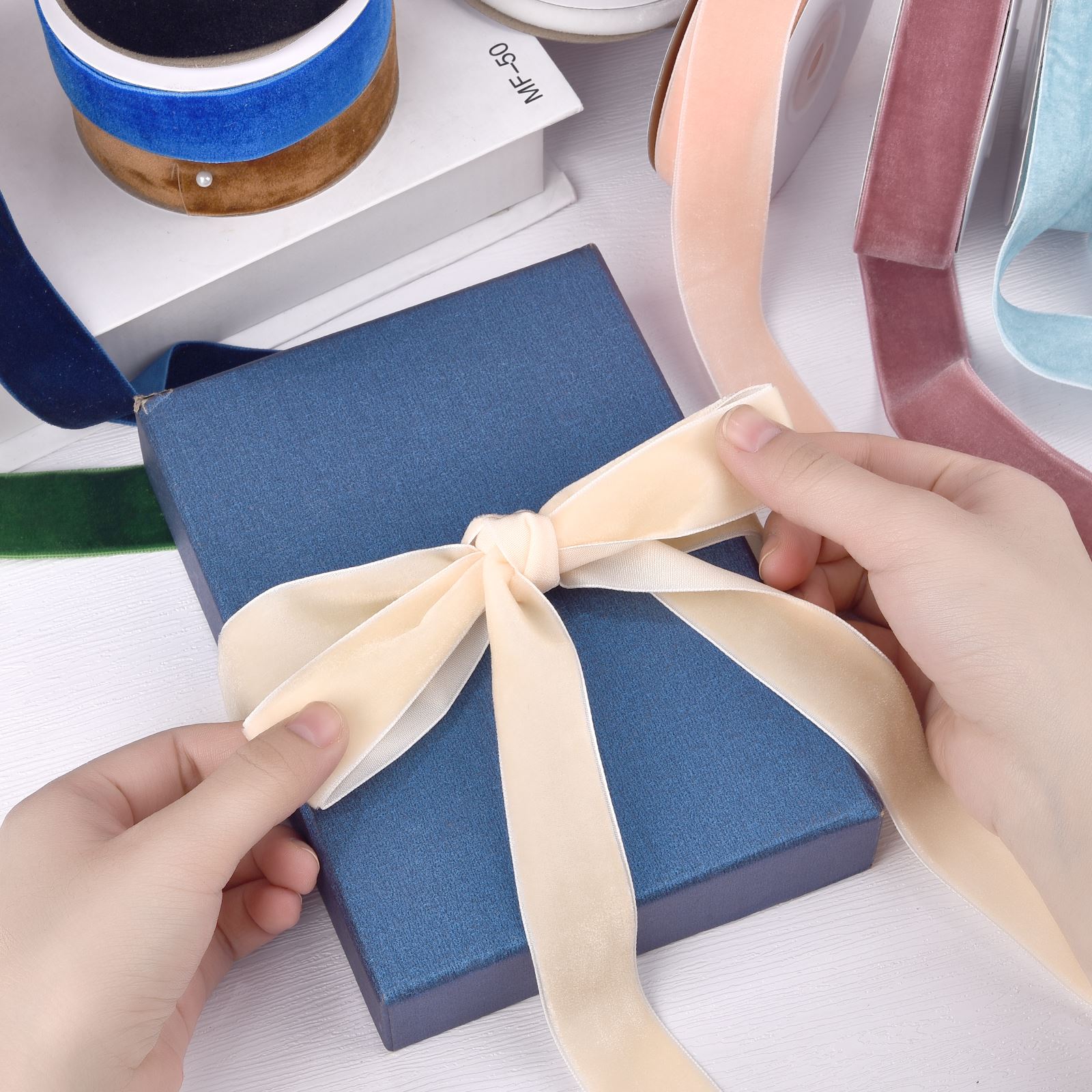 10/25mm 5Yards Roll Single Fac - Velvet Ribbon Roll incelemesi ve fiyatı