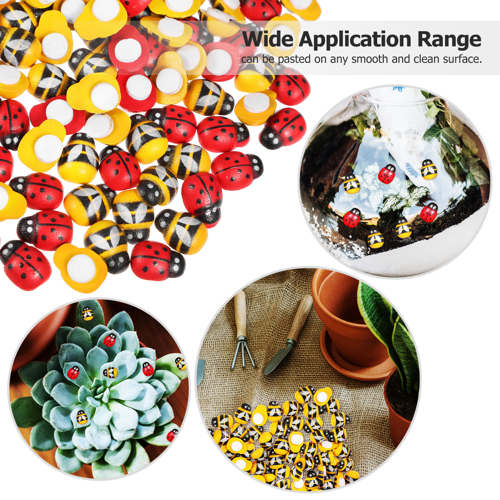 400Pcs Wooden Bee Ladybug Stic - Craft Embellishments incelemesi ve fiyatı