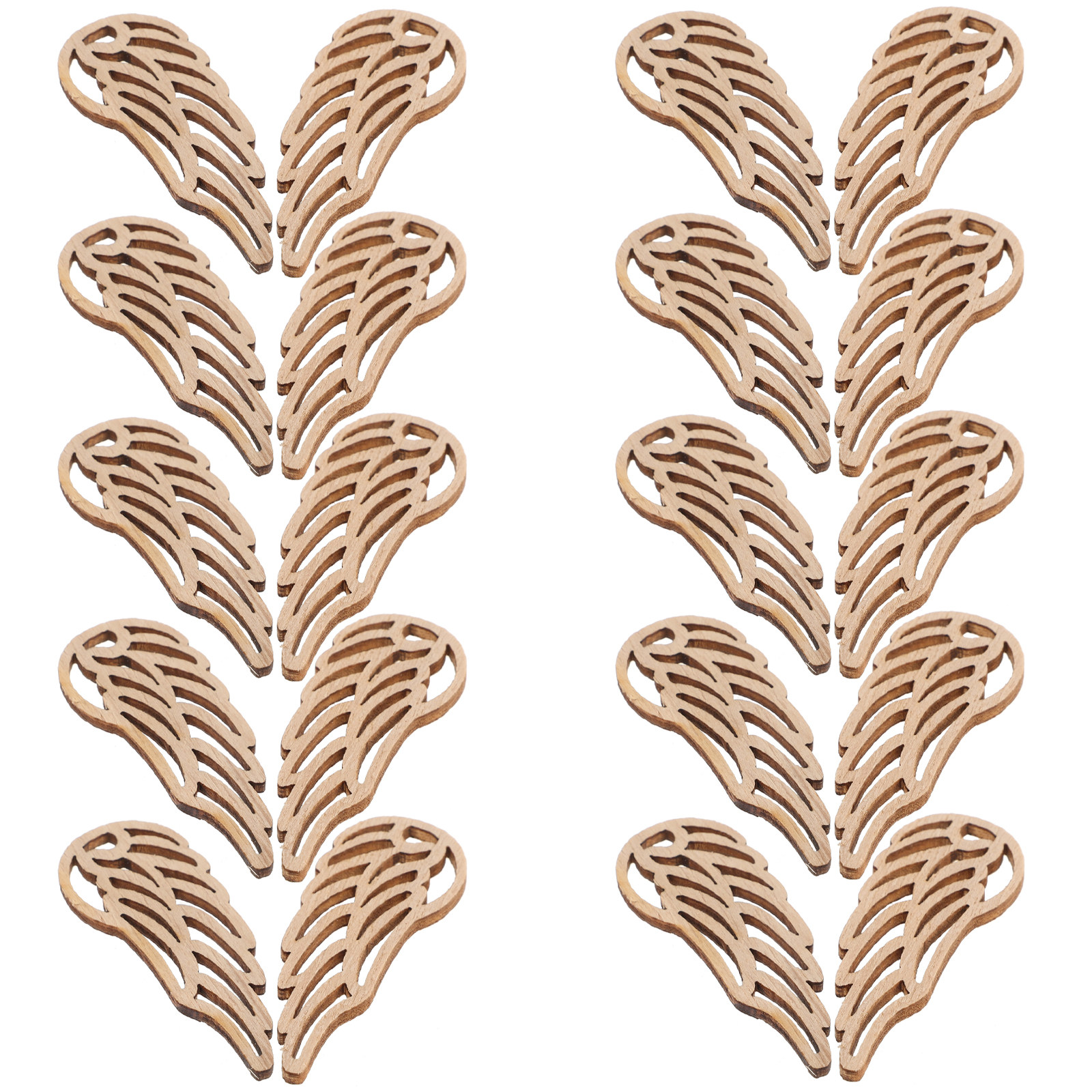 50Pcs Natural Wood Angel Wings - Christmas Craft Embellishment incelemesi ve fiyatı